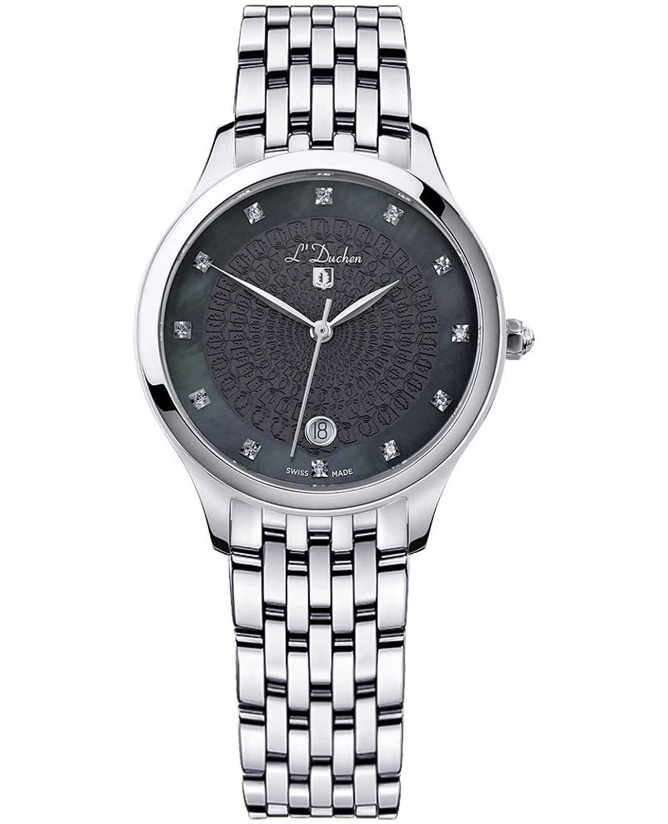 L'Duchen L'Duchen Grace D 791.10.31  D 791.10.31 кварцевые женские часы антрацитовый циферблат, браслет нержавеющая сталь — вид спереди